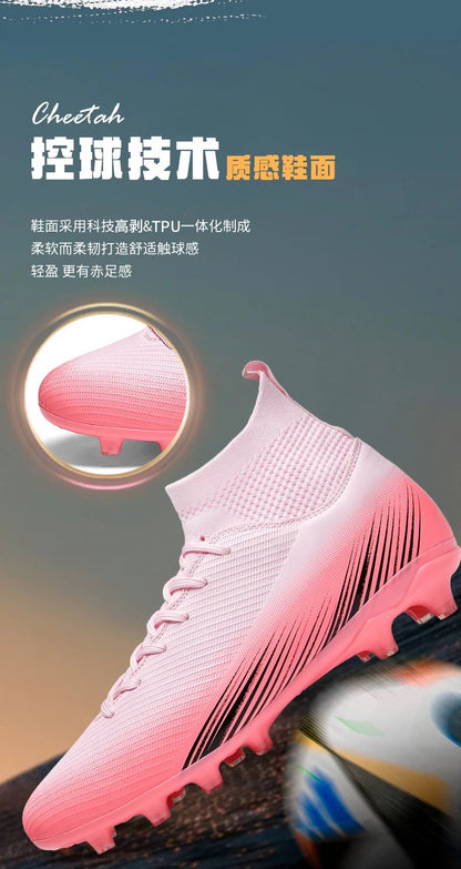 Men Fast Soccer Shoes Professional TF/FG Indoor Futsal Football Field Boot Unisex Society Cleats Long Spikes Sneaker Comfortable