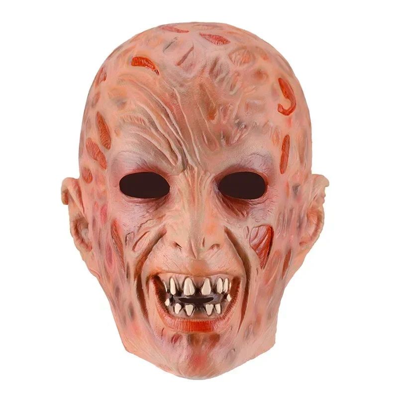 Freddy Cosplay Costume Adult Sweater Red Striped Knitting Top Coat Hat Fnaf Mask Halloween Carnival Party Costume for Men