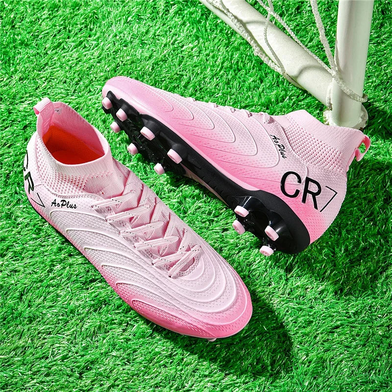 New Men Football Boots Outdoor Sport Boys Long Spikes Training Cleats Soccer Shoes Adult Non Slip Breathable Match Comfortable