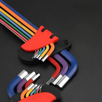 Conjunto de Chaves Allen Kit de Chaves L Para Parafuso Allen Conjunto de Chaves Hexagonais de Braço Longo 9 Peças de 1,5 mm a 10 mm Ferramentas Manuais de Chave Hexagonal Para Reparo de Bicicletas