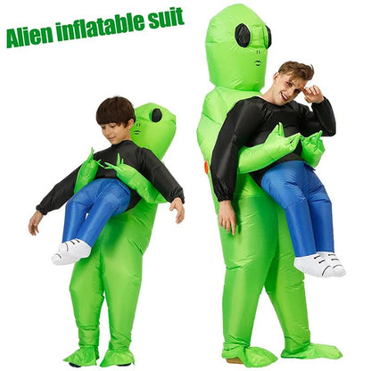 Halloween Alien Inflatable Suit Alien Costume for Kids Monster Inflatable Costume Scary Green Alien Cosplay Costume for Party