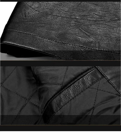 Men Leather Jacket Winter Classical Motorcycle Business Soft Leather Jackets Thick Moto Coats Casaco Masculino Plus Size 4XL
