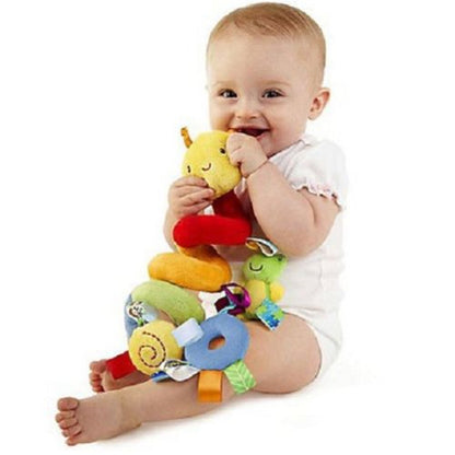 Baby Plush Hanging Toy Cartoon Cute Animals Shapes Prams Stroller Bed Spiral Activity Hanging Toys Colorful Soothing Rattles Toy