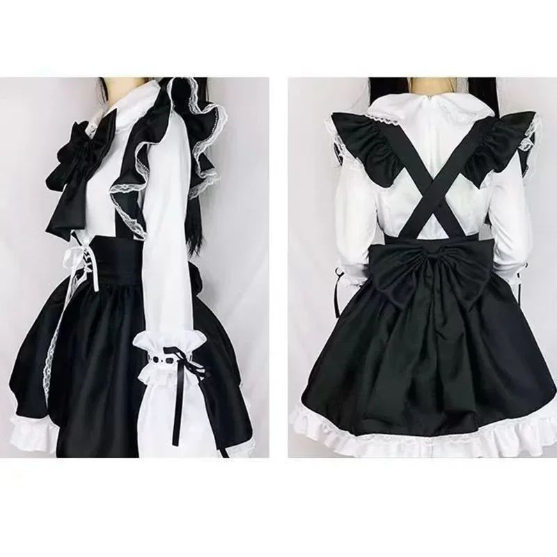 Women Maid Outfit Lolita Cosplay Cute Sexy Erotic Kawaii Cafe Costume Black White Men Uniform Apron Dress Cute Bow Mucama 2026