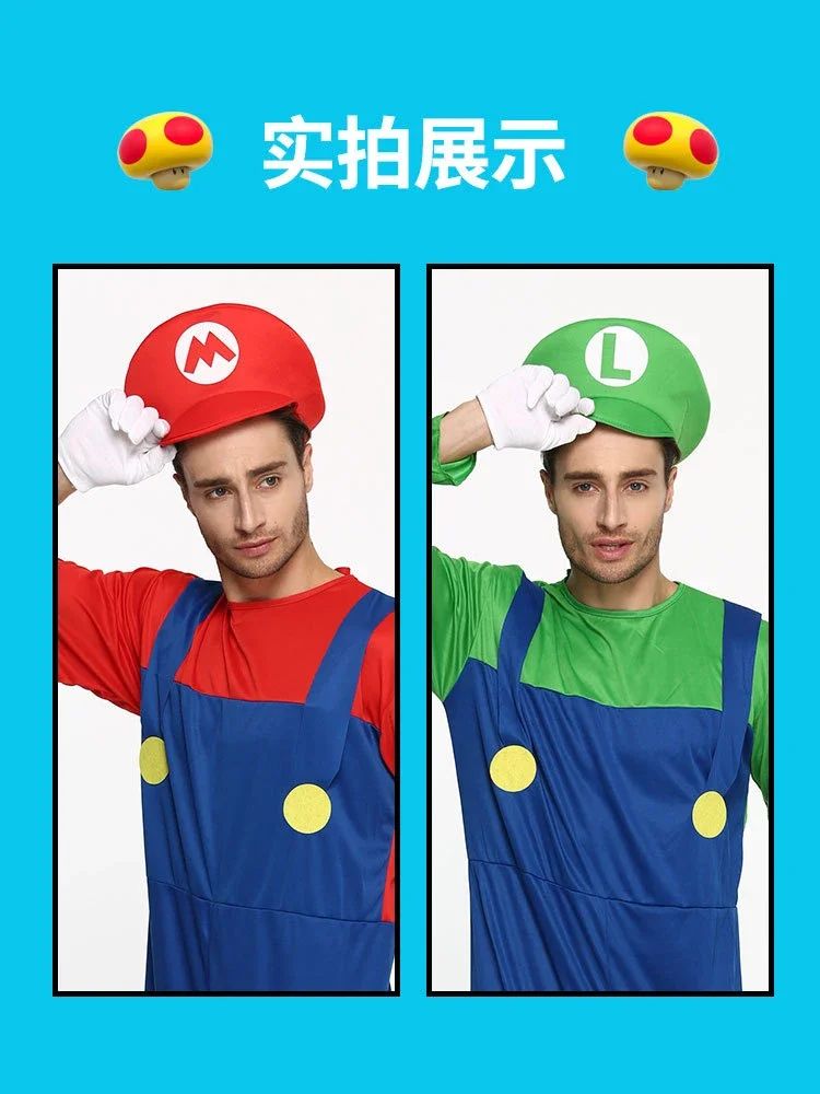 Super Marios Bros Cosplay Cartoon Hats With Moustache Halloween kids Hats Costumes Anime Figure party funny accessories