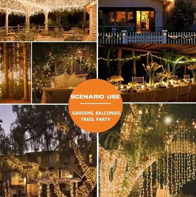 5Packs Solar Led Fairy Light Outdoor Christmas Lights 8Modes Copper Wire Fairy Lights Waterproof Garden Party Tree Patio Decor