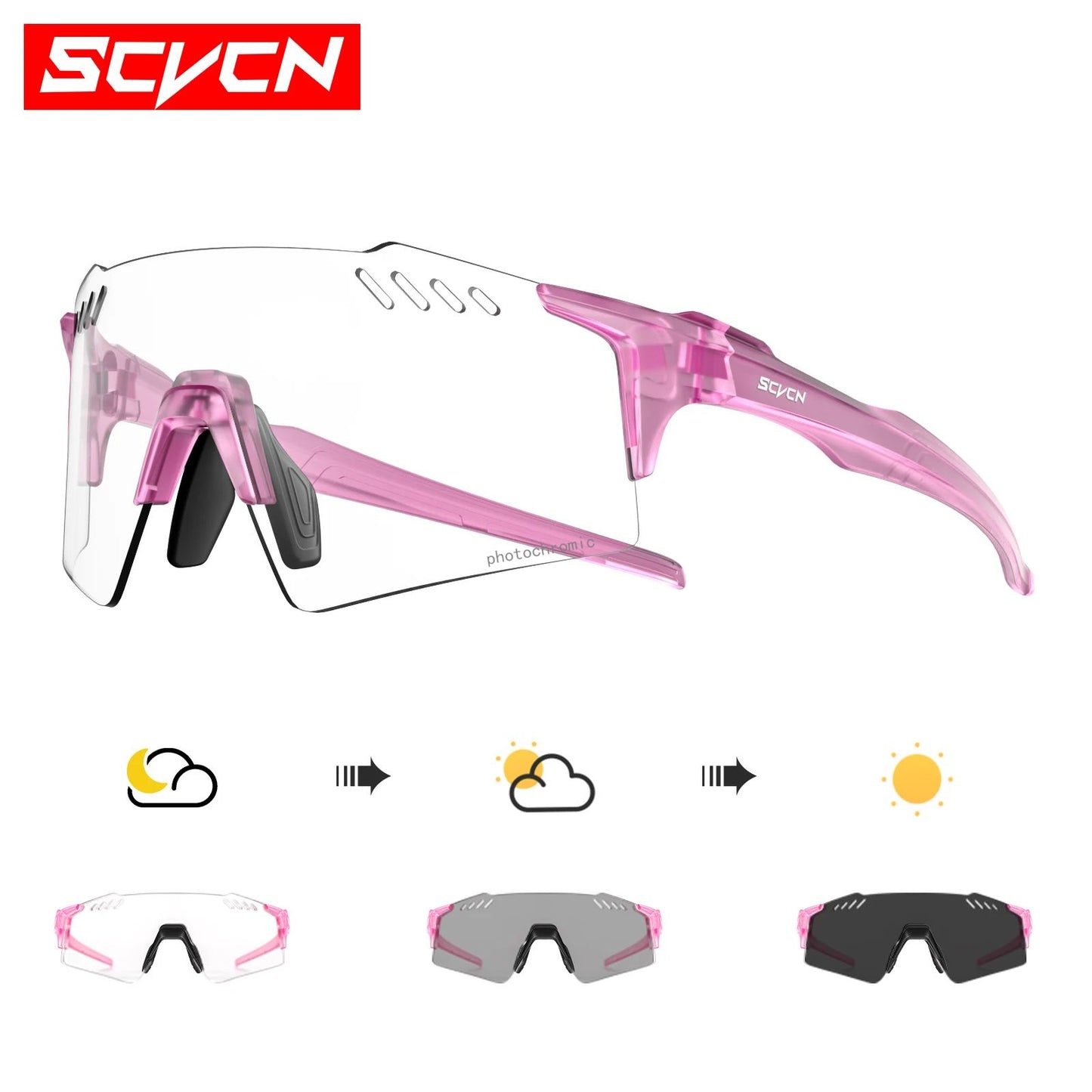 SCVCN Outdoor Photochromic Sunglasses Sports Bike Cycling Glasses Man MTB Climbing Glasses Eyewear Women Driving Bicycle Goggles