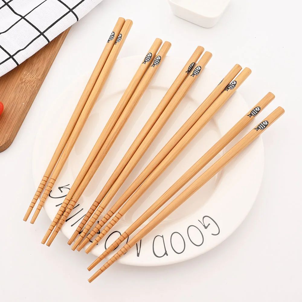 5 Pares de Hashis de Bambu Japoneses para Sushi Antiderrapante Utensílios de Mesa Reutilizáveis para Hot Pot Hashis Chineses Ferramentas de Cozinha
