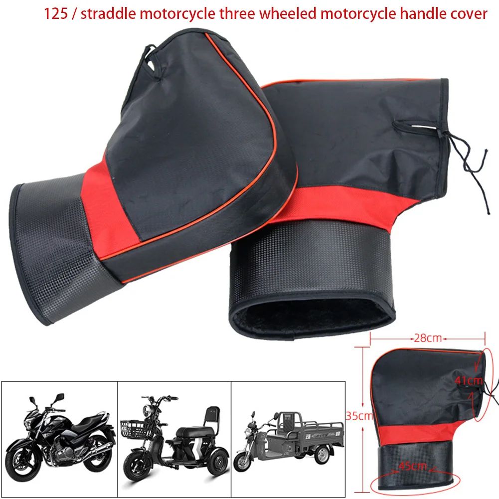 1 Par de Luvas de Inverno Aquecedor de Punho para Motocicleta, Protetoras, para Moto e Scooter, Quentes, Grossas, à Prova de Chuva para Guidão
