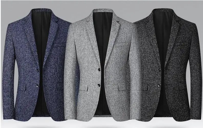 Black Men V-neck Single-breasted Suit Jacket, Fashion Slim Dress Coats, Blue Gray Yellow Blazers, Male Casual Tops Asian Size