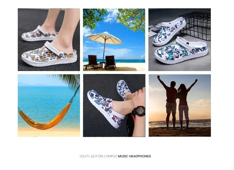 2025 New Fashion Sandals Men Clog Sandals Comfortable Breathable Beach Sandals Men Women Clogs Slippers Soft Bottom Men Shoes
