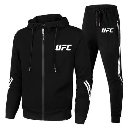 New UFC Men's Casual Sportswear Set, Flowered Outdoor Motorcycle Comfort Men's Set 2025, Fashionable Pants and Jackets