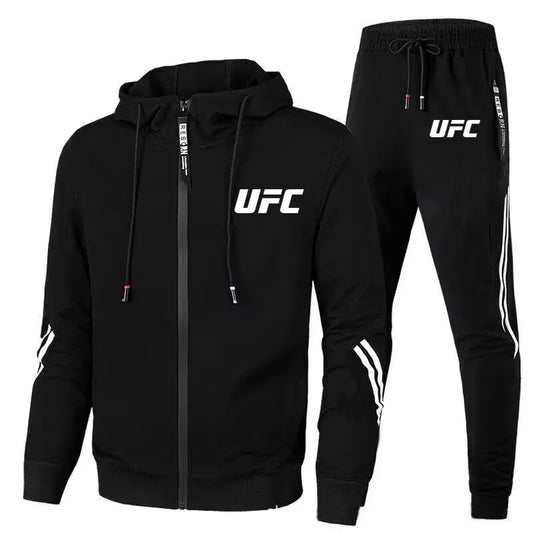 New UFC Men's Casual Sportswear Set, Flowered Outdoor Motorcycle Comfort Men's Set 2025, Fashionable Pants and Jackets