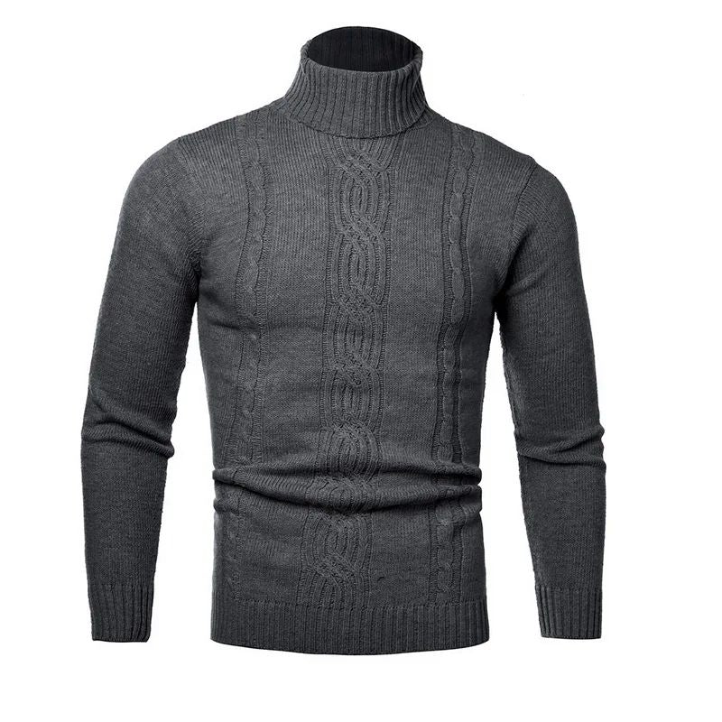 2025 Men's Warm Sweater Long Sleeve Turtleneck Sweater Retro Knitted  Pullover Sweaters