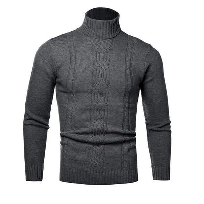 2025 Men's Warm Sweater Long Sleeve Turtleneck Sweater Retro Knitted  Pullover Sweaters