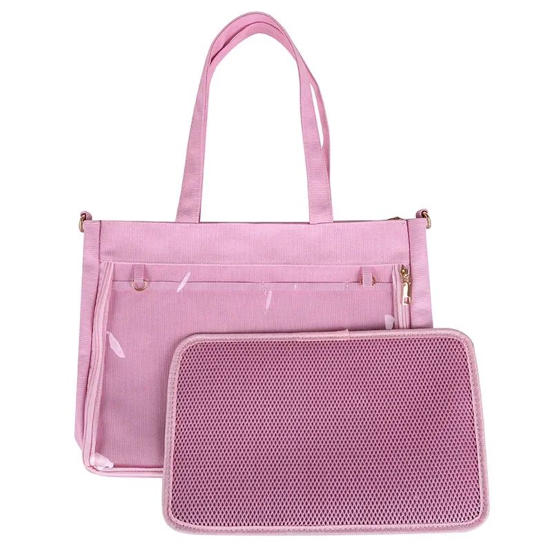 Japanese Big Ita Bag Black with Insert Cute Clear Women Double Straps Girls Kawaii Transparent Shoulder Bag Purses and Handbags