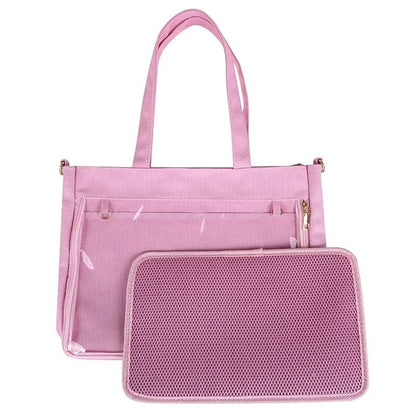 Japanese Big Ita Bag Black with Insert Cute Clear Women Double Straps Girls Kawaii Transparent Shoulder Bag Purses and Handbags