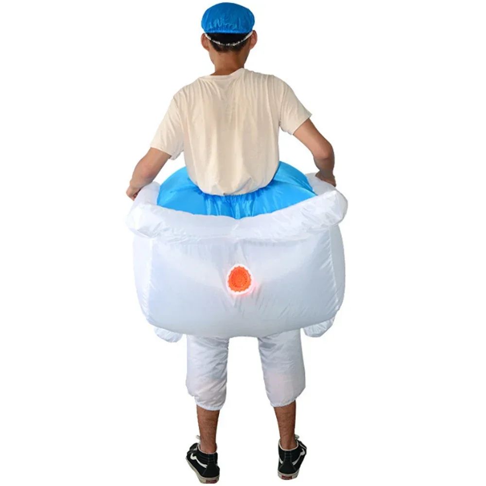 Adult Inflatable Bathtub with Yellow Duck and Toilet Cosplay Costume  Halloween party holiday stage performance comical costumes