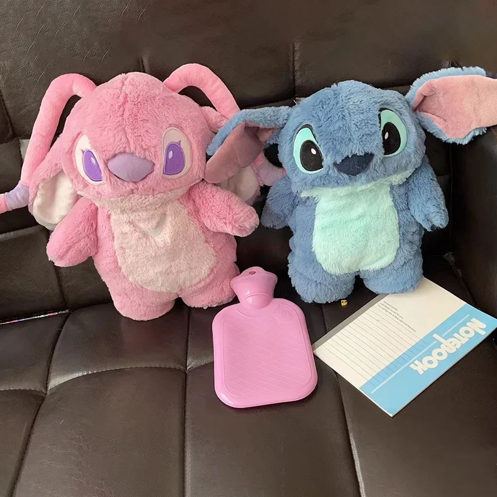 in stock Disney Stitch Angel Lotso Pooh Bear Dumbo Plush Hand Warm Bottle Hot Water Bottles Portable Warm Hand Bag Girl Gift