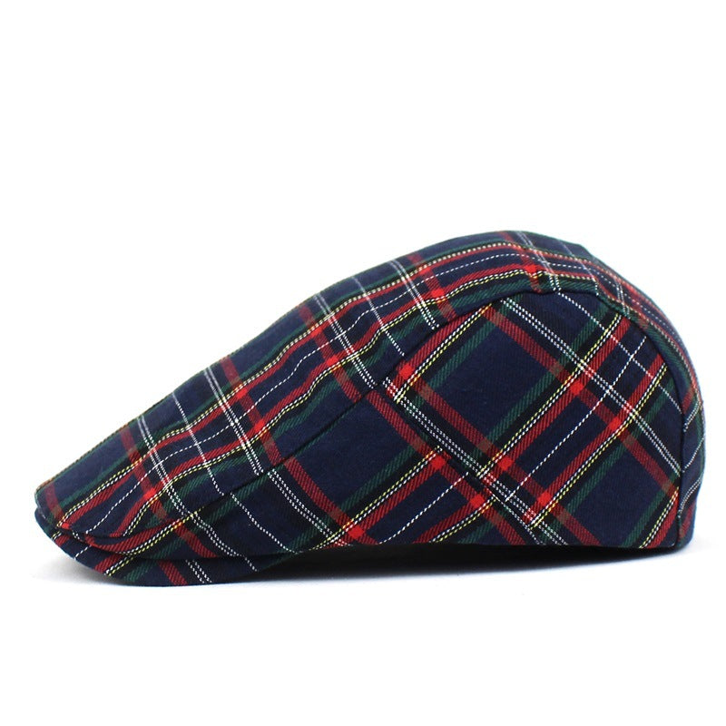 Beret British Plaid Peaked Cap Newsboy Cap Colorful Style Women Men's Forward Hat