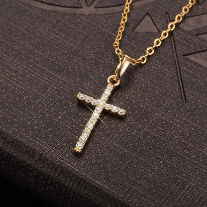 Personality Punk Trendy Cool Gothic Wood Cross Pendant NNecklace for Women Men Vintage Hip Hop Y2k Necklace Party Jewelry Gift