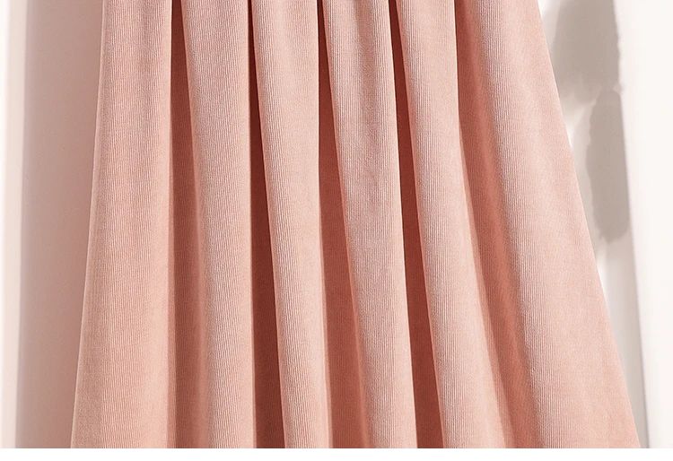2025 Plus Size Pleated Skirts Solid Versatile Medium Length Skirt A-Line Maxi Gown Cover Autumn Winter New Half-length Skirt