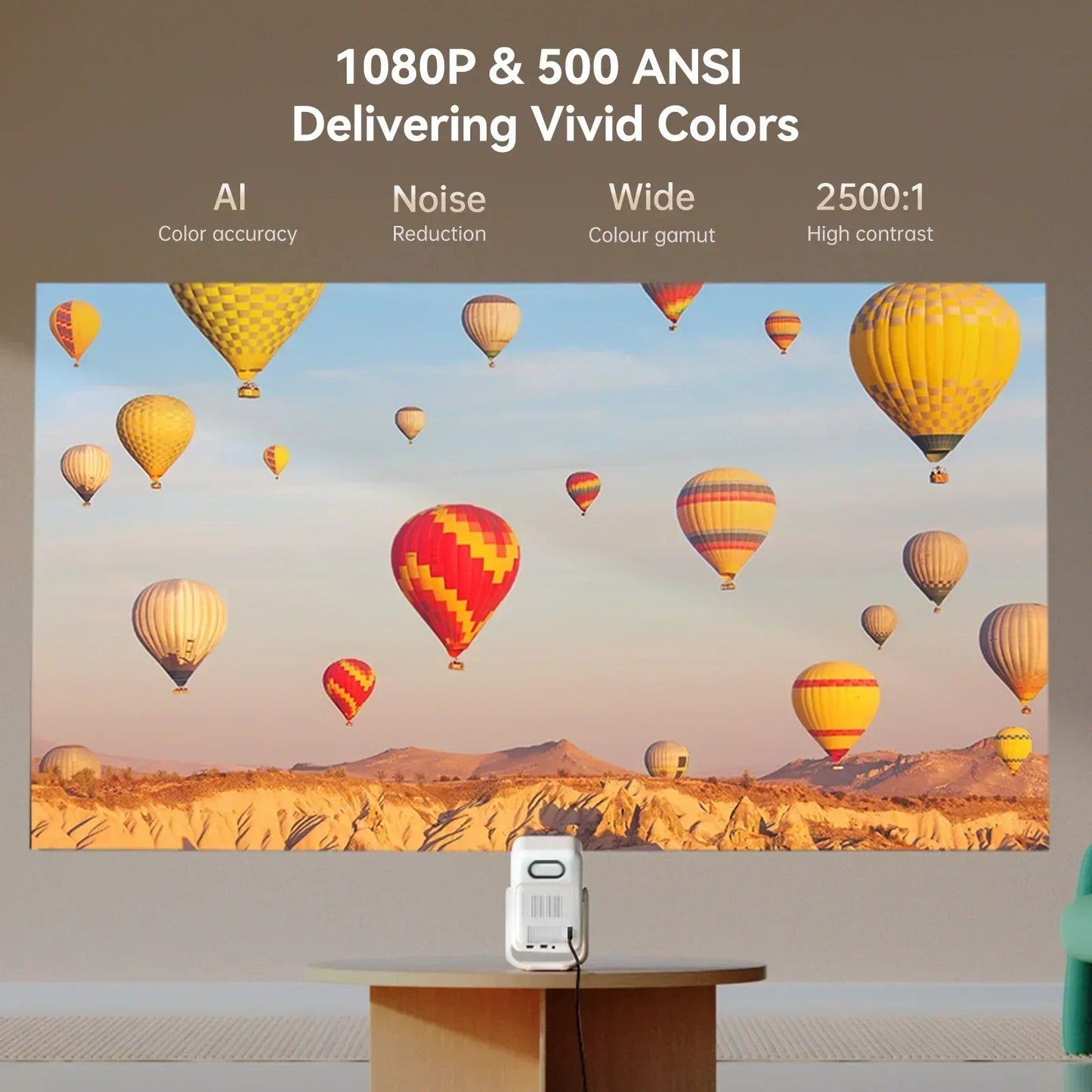 Wanbo T2 Ultra Android TV11.0 Projetor 1080P Suporte 4K Projetor 500 Ansi Rotação 120° Portátil Casa Smart Projetor
