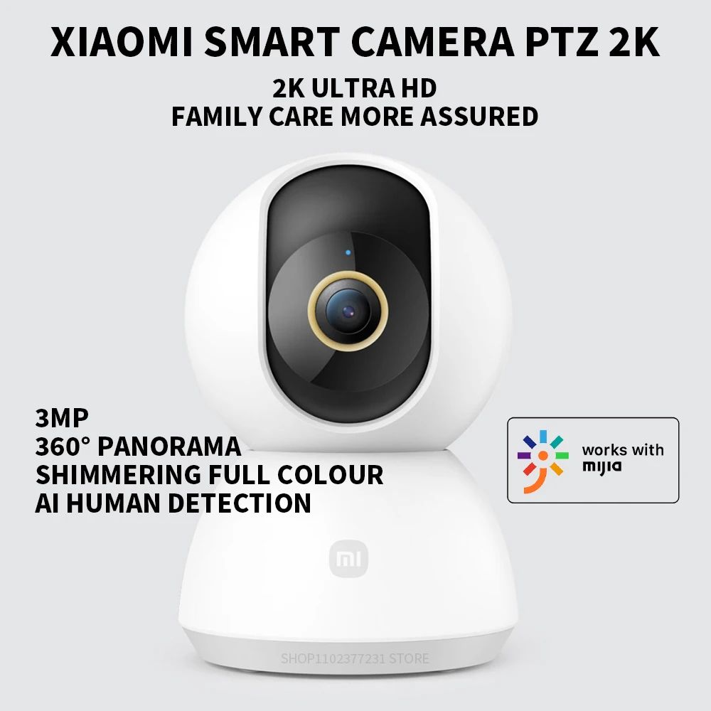 Xiaomi 360° Smart Home Security Camera Mi PTZ 2K Webcam 1296P 3 Megapixel AI Human Detection Night Vision Webcam Chinese Version