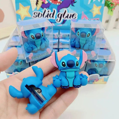 Apontadores de Lápis Disney Stitch MINISO Anime Desenho Animado Fofo Estudantes Material Escolar Papelaria Menina&Criança Presentes de Feriado