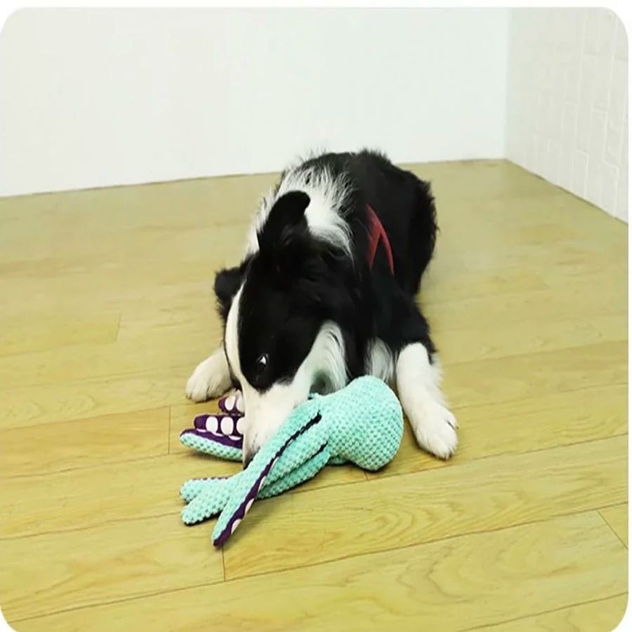 Brinquedo de pelúcia polvo para pets interativo com som anti-demolição para casa, para cães grandes e pequenos, companheiro para o tédio