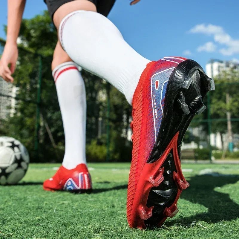 New Men Football Boots Cleats Long Spikes Outdoor Sport Soccer Shoes Adult Training Boys Non Slip Breathable Match Comfortable