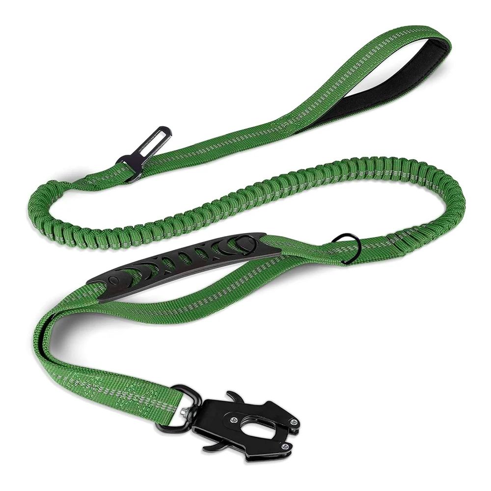 Coleiras para Cães Refletivas com Amortecedor e Cinto de Segurança para Carro para Cães Grandes Coleira de Cachorro Tática Resistente sem Puxar com Elástico