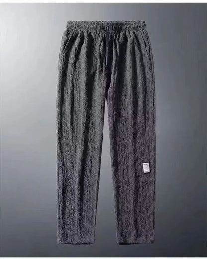 Summer Men's Thin Loose Sports Pants Breathable Casual Sweatpants Comfortable Wide Leg Harlan Nine Points Lightweight Trousers