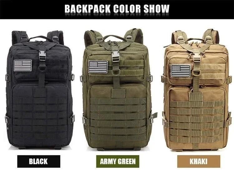 Mochilas Táticas 30/50L Masculinas para Viagem Sobrevivência ao Ar Livre Pacote de Assalto 3P EDC Molle para Caminhada Trekking Caça