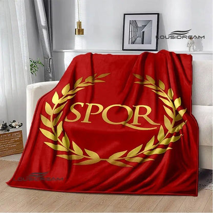 Roman SPQR logo printed blankets Children's warm blanket soft and comfortable blanket home travel blankets birthday gift
