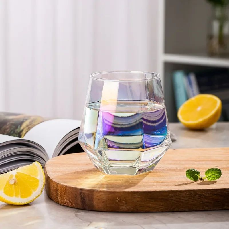 Taças de Vinho Borda Hexagonal 300ml Taça Transparente para Coquetéis Bar Festa Clube Banquete Utensílio para Beber Champanhe Limonada Água