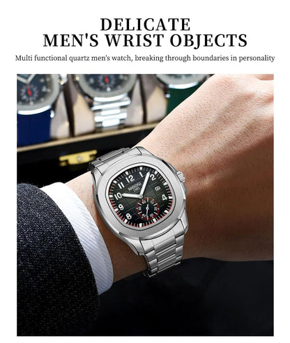 NIBOSI Sport Men Watch Top Brand Luxury AQUANAUT Quartz Watches for Men Waterproof Luminous Auto Date Male Watch Reloj Hombre