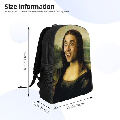 Custom Nicolas Cage Meme Laptop Backpack Women Men Basic Bookbag for College School Student Funny Bags