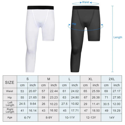 Single Leg Basketball Leggings Quick Drying 6-14 Years Teen Boys Running Football Yoga Fitness Compression Pants Sports