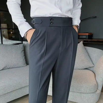 Calça Masculina Nadir Coffee Color Clássica Estilosa Paris Botão Prega Única Emagrece Suaviza Sua Silhueta Calça Social Casual