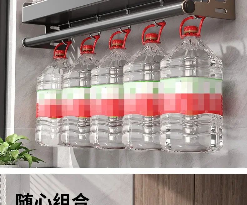Novo Rack de Armazenamento de Cozinha Suporte para Temperos de Parede Organizador de Cozinha Doméstico Multifuncional Prateleira de Armazenamento
