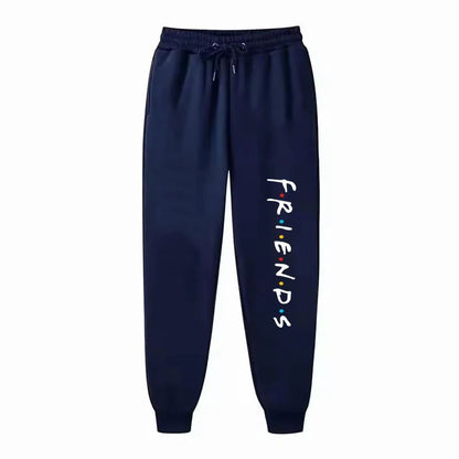 Womens Casual Loose Long Pants Outdoor Fashion Friends Letter Printed Trousers Spring Autumn Winter Fleece Sports Sweatpants