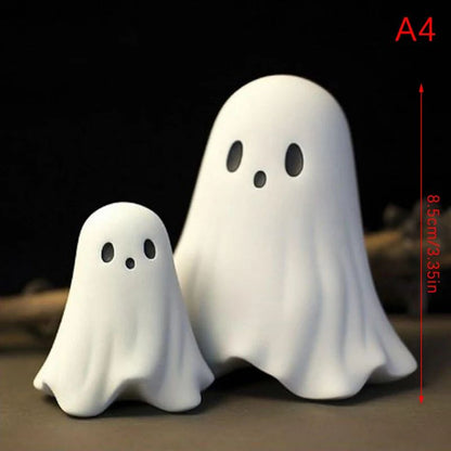 Estátua fofa de fantasma com dedo do meio, estatuetas assustadoras de fantasmas, decorações de casa para feriados, decorações de Halloween? Pequena mini decoração