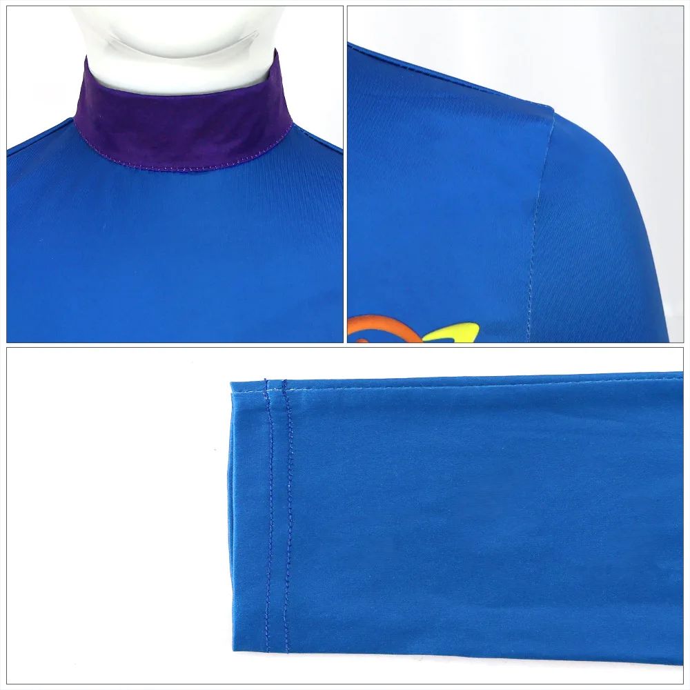 Anime Blue Three-Eyed Monster Cosplay Bodysuit with Planet Badges Halloween Stage Performance Outfit In Stock