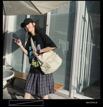 2025 y2k Women Vintage Handbag Canvas Teenager Shoulder Tote Bags Messenger Bags Ladies Casual Handbag Crossbody Purse