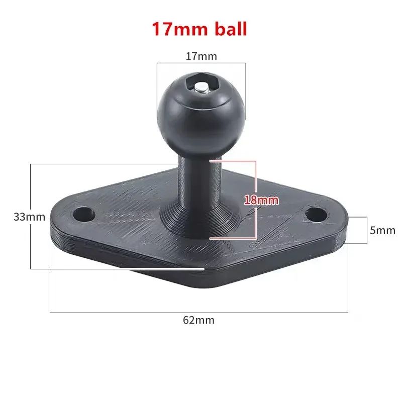 17mm Ball Mount to Diamond ball joint or Square Mounting Base for Phone GPS Holder Mount Ram Mount Garmin Zumo/TomTom