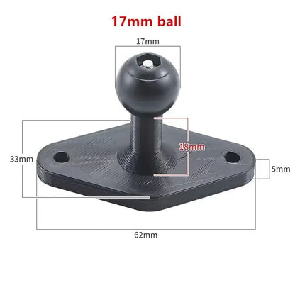 17mm Ball Mount to Diamond ball joint or Square Mounting Base for Phone GPS Holder Mount Ram Mount Garmin Zumo/TomTom
