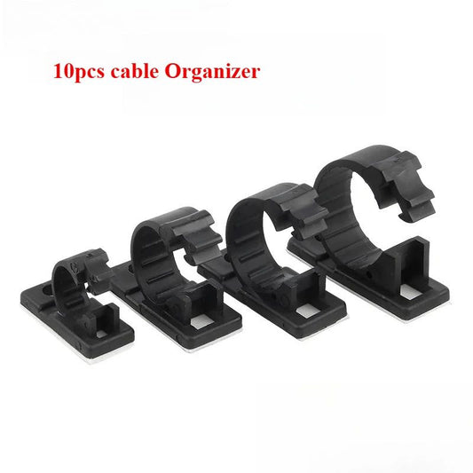 10PCS Self-Adhesive Cable Organizer Clips Management Wire Holder USB Winder Desktop Line Clamp Sticky Adjustable