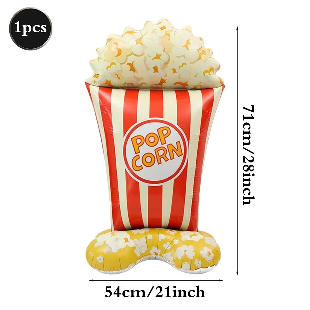 Giant Standing Popcorn Balloon Smiling Clown Foil Balloon for Circus Carnival Theme Party Birthday Christmas Decoration Supplies