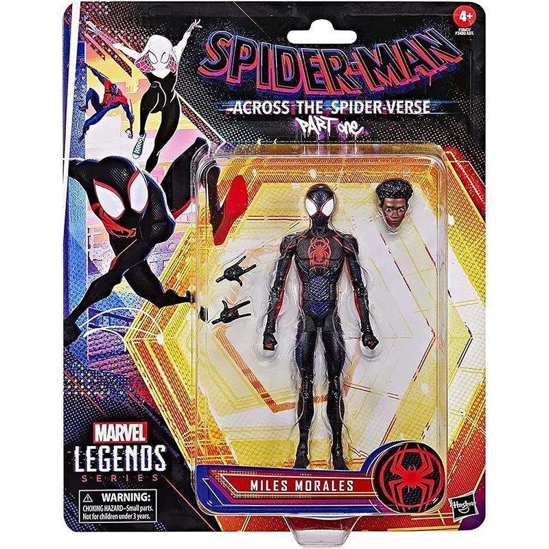Marvel Legends Spider-Man: Através do Aranhaverso Miles Morales Boneco de Ação Colecionável em Escala 1/12 com Base
